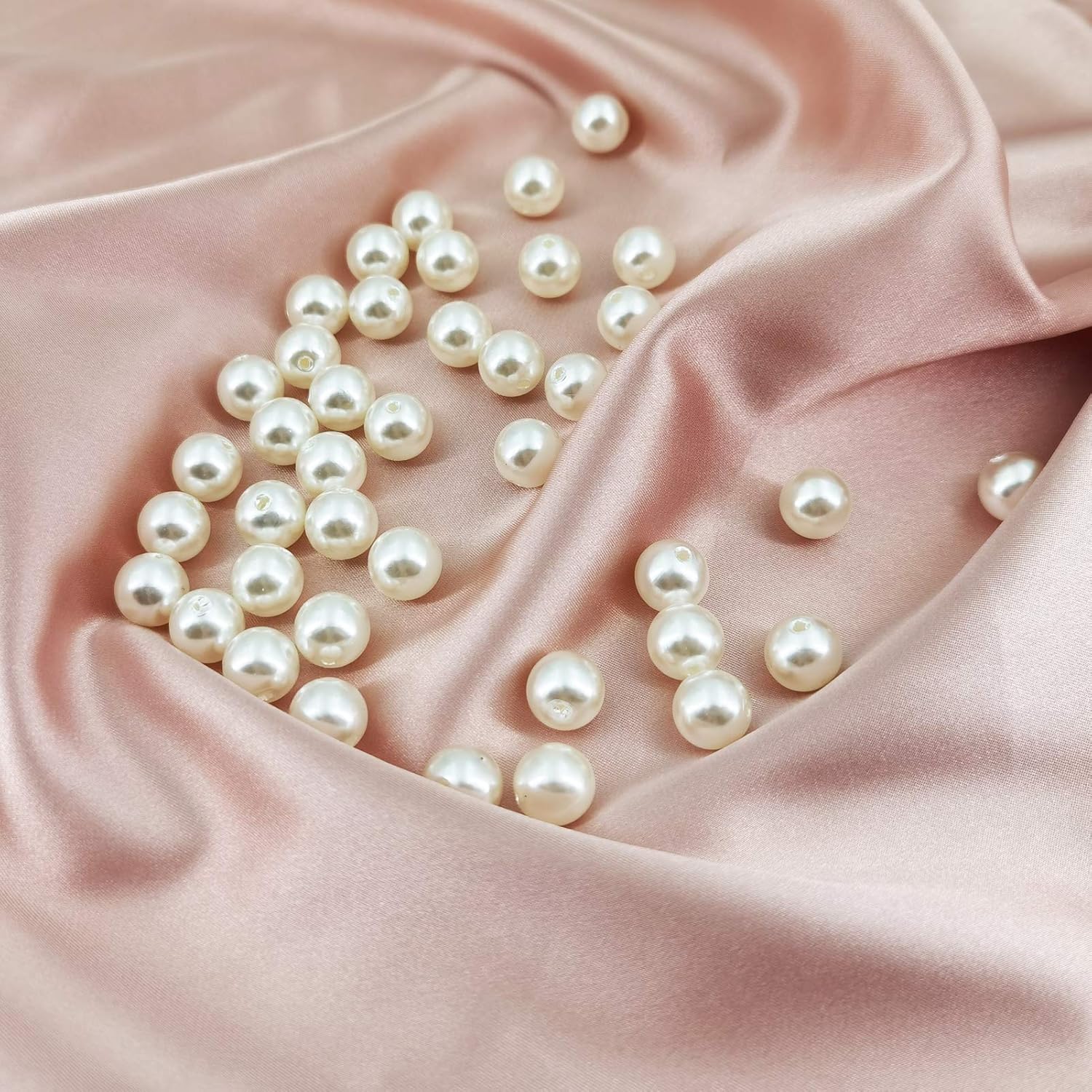 INSPIRELLE 600pcs 10mm Ivory Art Faux Pearl Beads ABS Round Loose Spacer Beads for DIY Craft Necklaces Bracelets Jewelry Making - Image 3