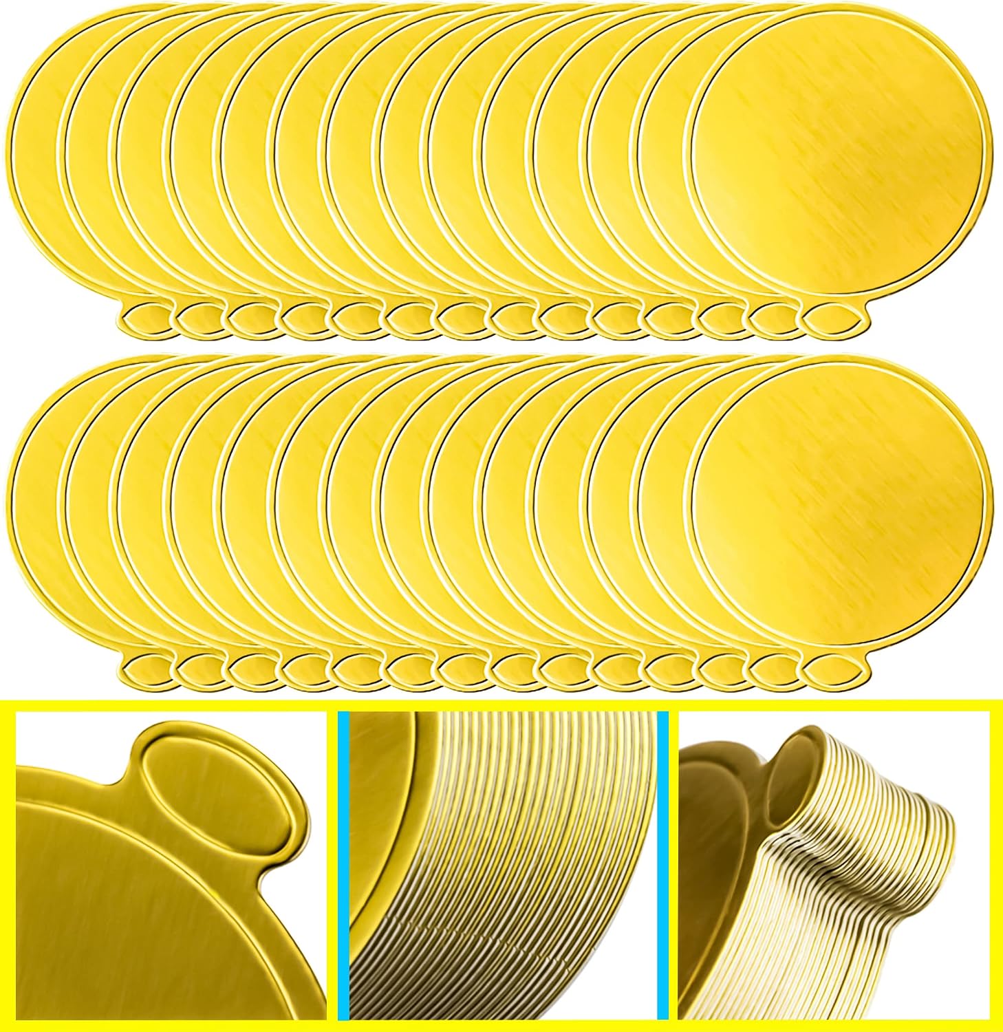 200 Pcs Round Golden Cardboard, 3.5 Inch Round Mini Cake Boards, Mousse Cake Base, Cake Paper Board, Circle Patries Cardboard, Cupcake Base Display, Dessert Board