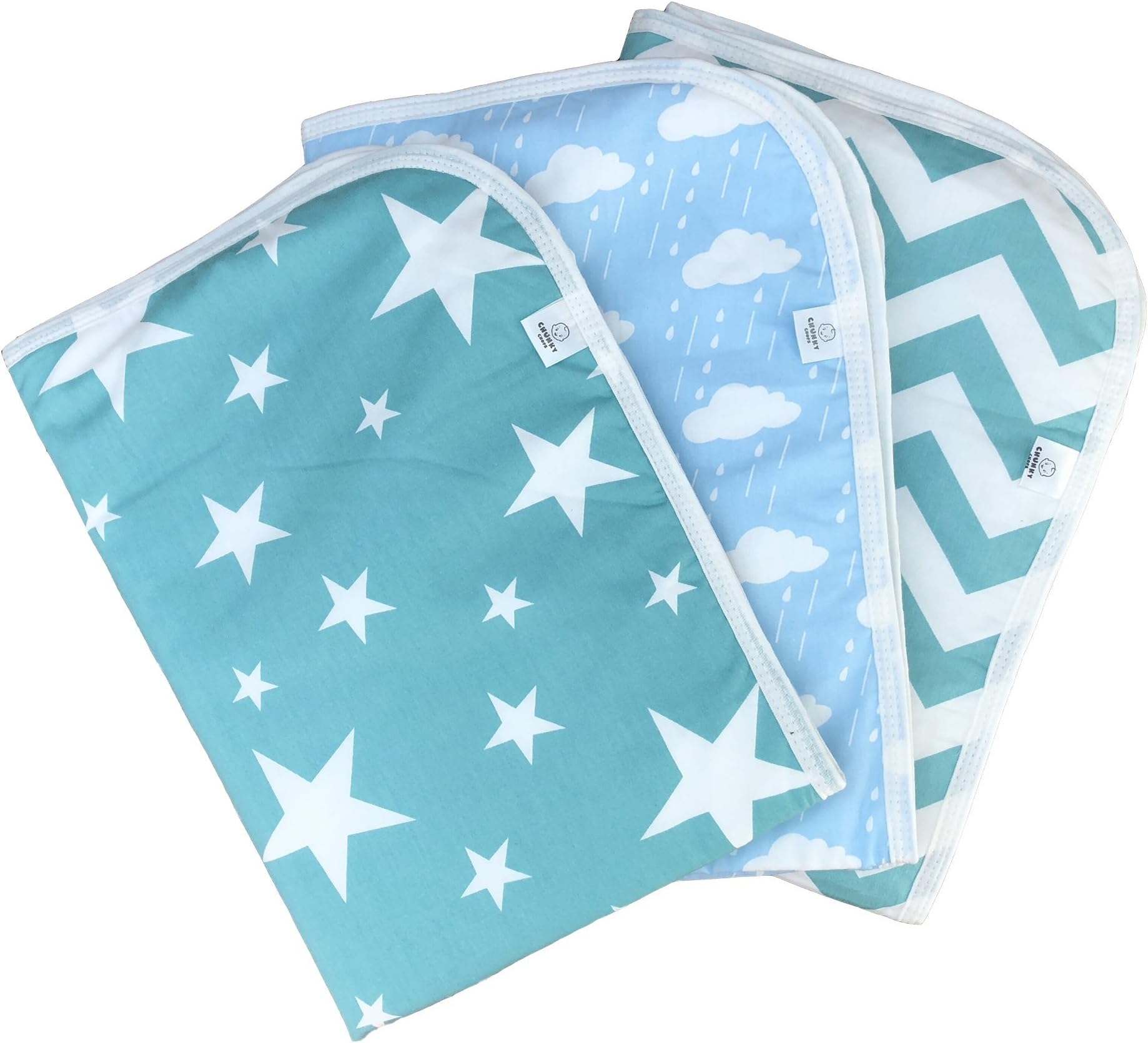 Premium Changing Pad Liner | Bed pad | Play Mat | 3 Pack | Waterproof | Thicker Extra Large 27.5” X 19.5” | Baby Shower Gift | Unisex | by Chunky Chops