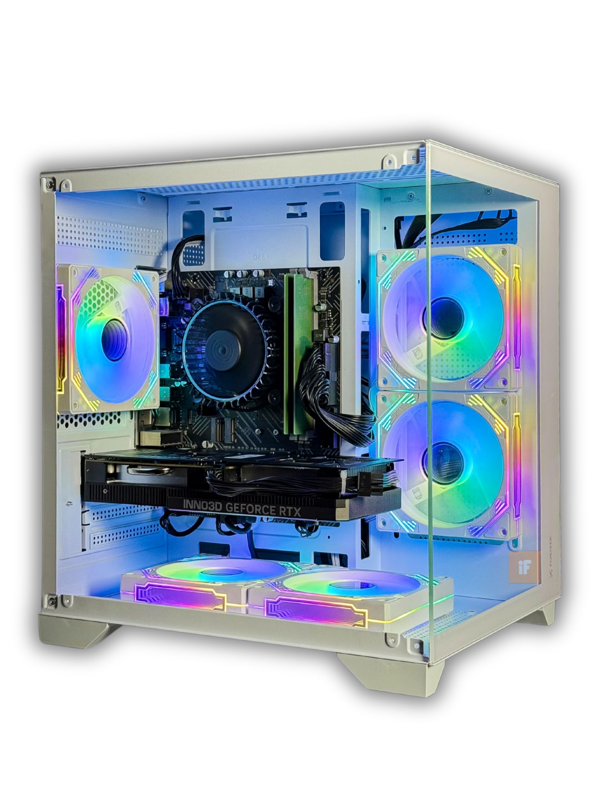 Computador Aquário Branco PC Gamer Intel I5 12400, 32gb Ram, RTX
