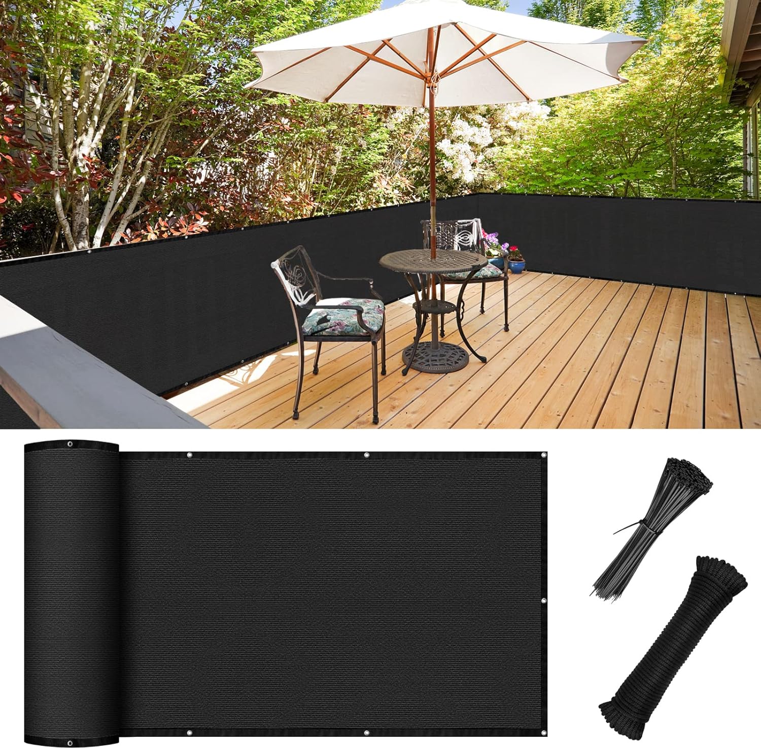 Balcony Privacy Screen 3.0ft x 20ft, Heavy Duty UV Protection Heat