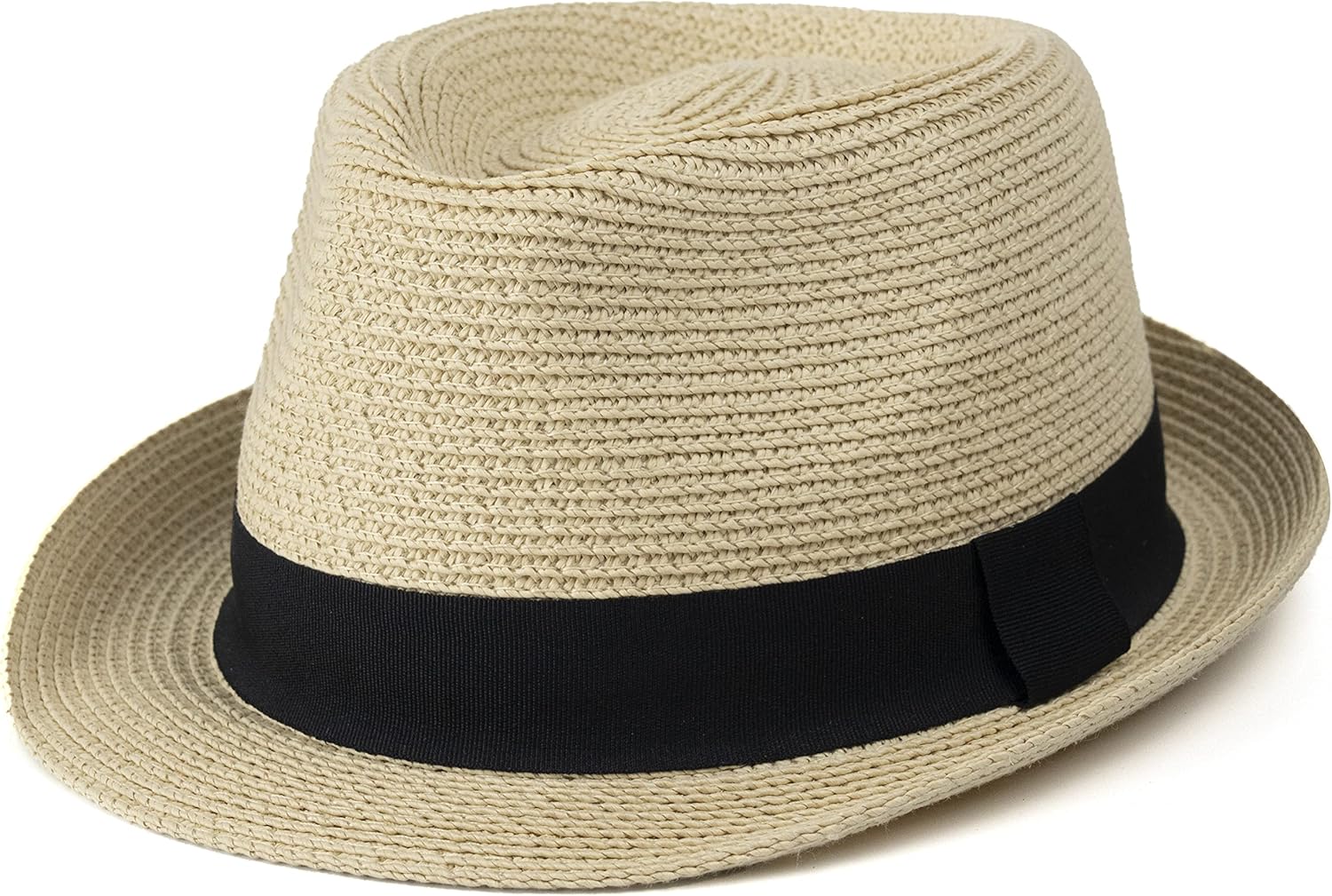 Kids Girls Boys Straw Fedora Hat Summer Short Brim Panama Cap Beach Sun Hats (Fit 4-8T)