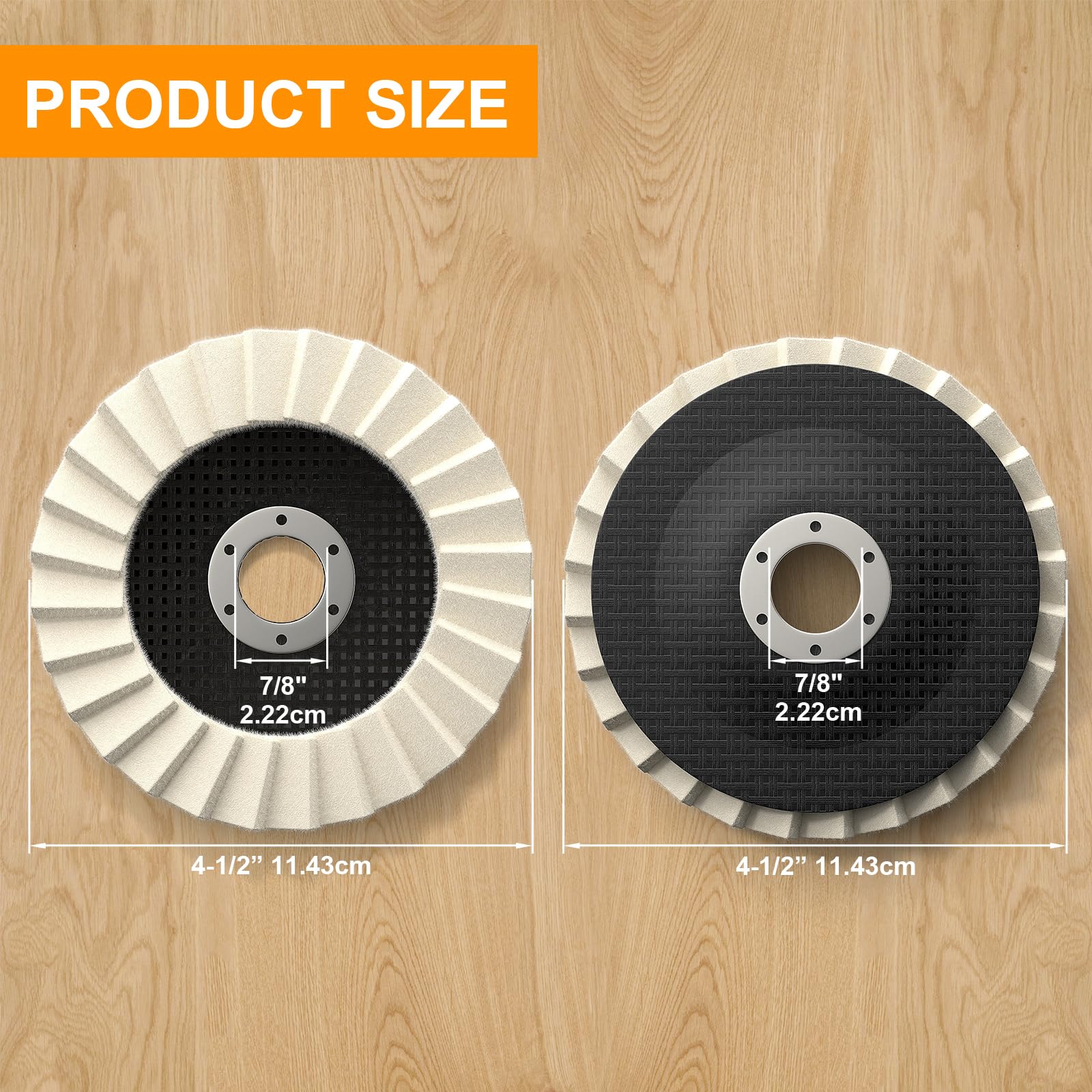 BURMONG Wool Polishing Wheels - 5 Pack for Angle Grinder -6