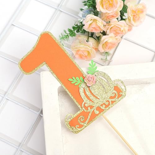 Miniatura 6 de Decoración de pastel de calabaza pequeña  Decoración para pastel de primer cumpleaños para niña, decoración de fiesta de primer cumpleaños,