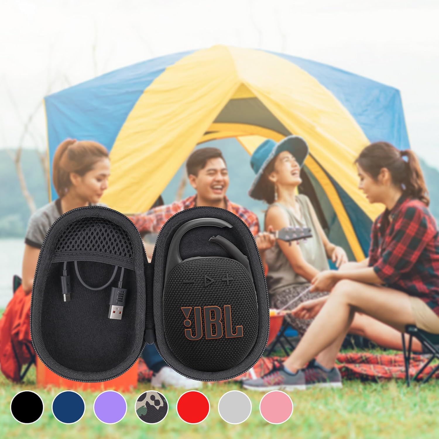 co2CREA Hard Carrying Case Replacement for JBL Clip 5 Waterproof Portable Mini Speaker (Black Case) - Image 9