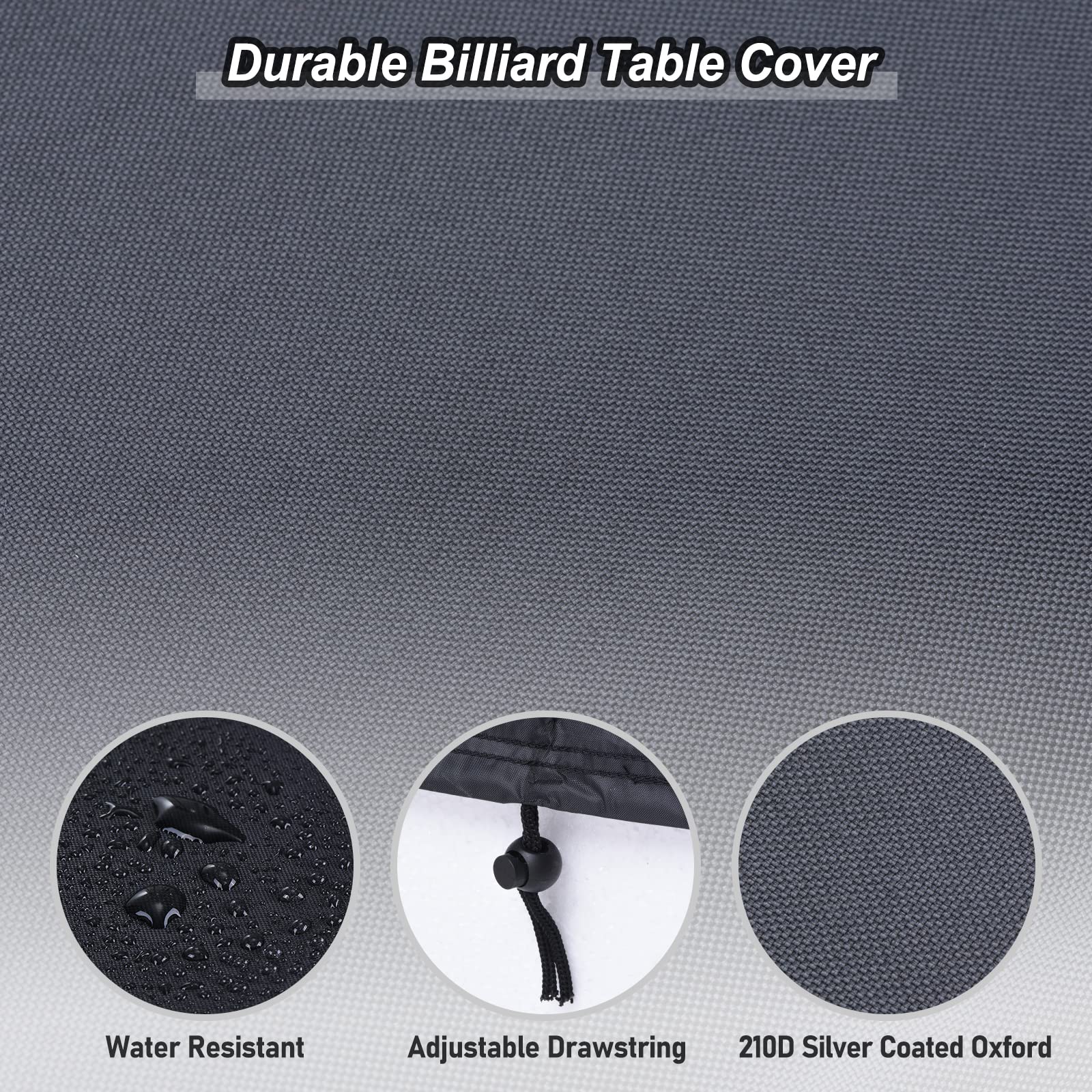 Housse De Protection Pour Table De Billard PATIKIL - 254x142cm Imperméable 210D Polyester | Protection Intérieur/Extérieur