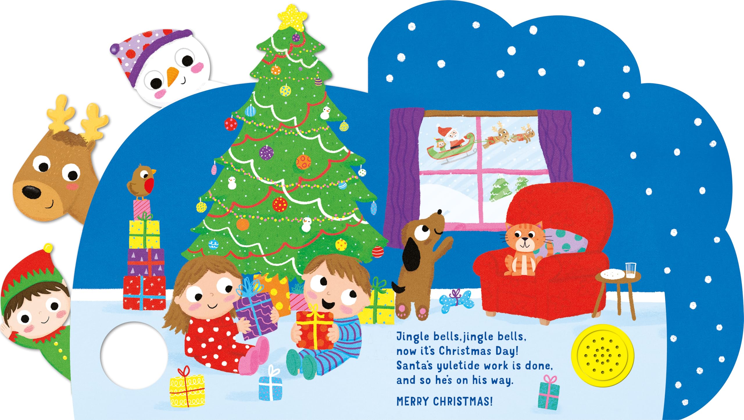 Jingle Bells: Sing-Along 1-Button Christmas Themed Book with Interactive Tabs Invite Children to Touch & Turn Pages: Sing Along Song Book