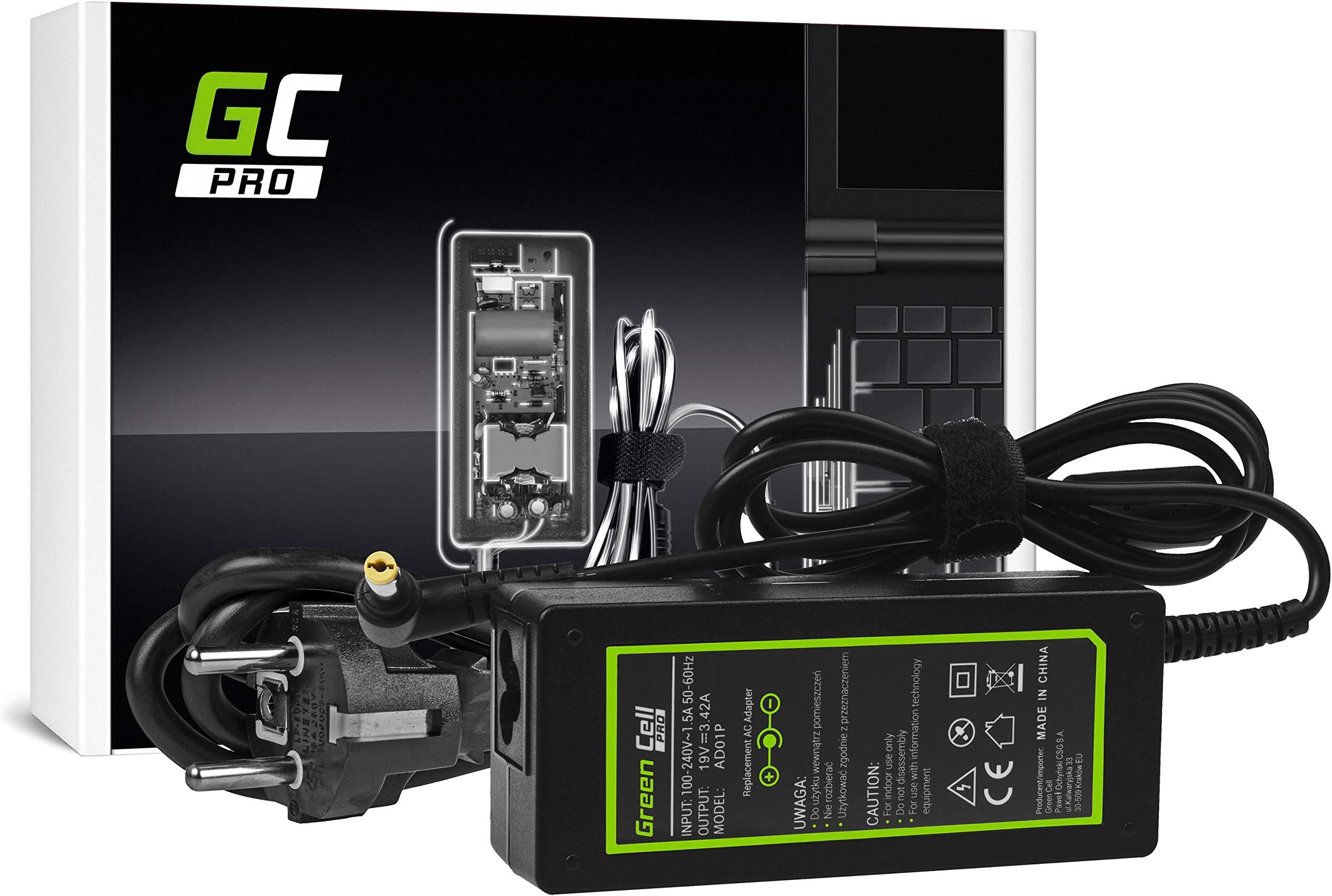 19V 3.42A 65W 5.5*1.7mm AC Adaptateur Chargeur Pour Ordinateur Portable