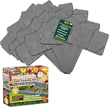 My Garden Interlocking Lawn Edging Set 20 Pack – 16ft Long Hammer-In Garden Edging Borders - Cobblestone Border Design for Flower Beds, Paths & Lawns - Weatherproof Lawn Border Outdoor Use