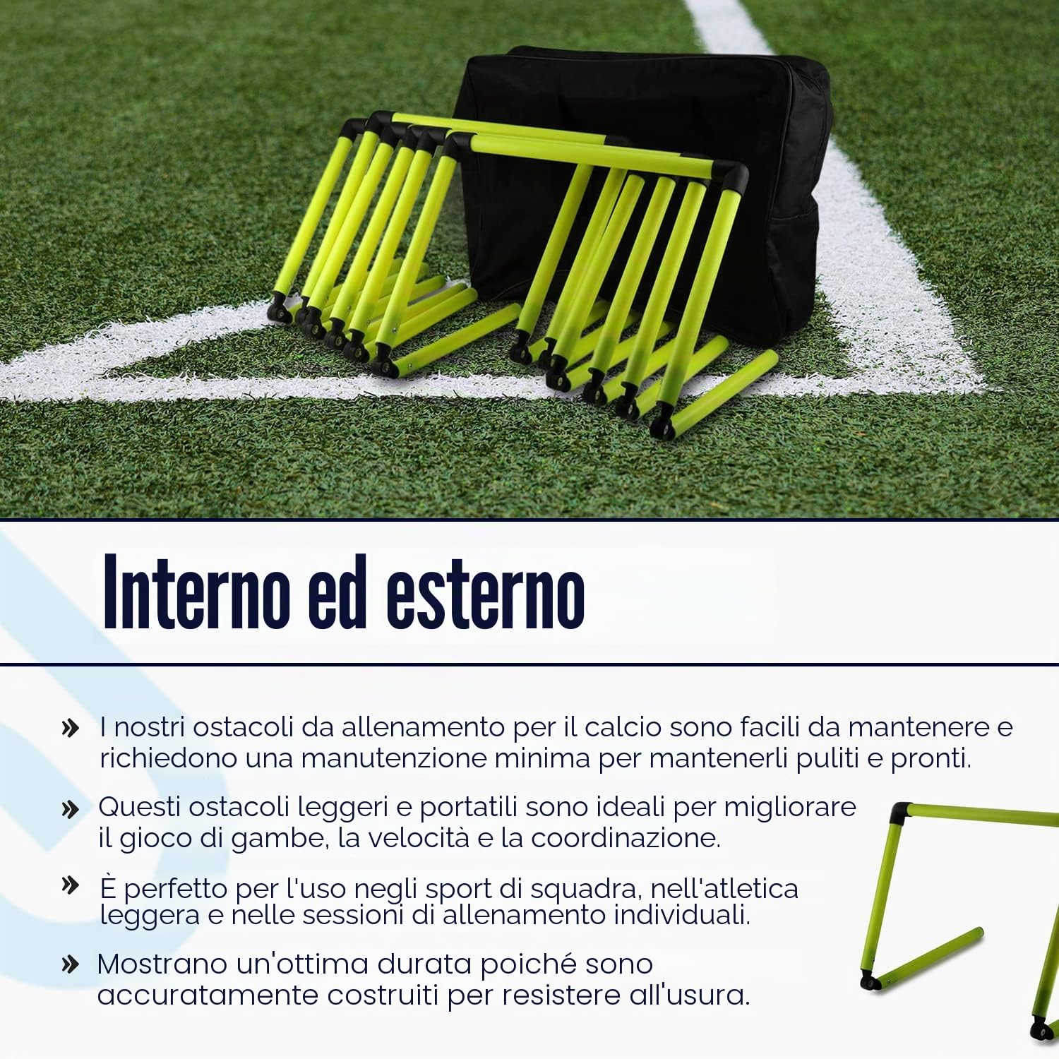Splay Ostacoli di agilità Regolabili (Confezione da 6 con Borsa per Il Trasporto) – Ostacoli a Sei velocità per Allenamento di velocità, agilità, Calcio, allenamenti, Trapani – Ostacoli Sportivi per