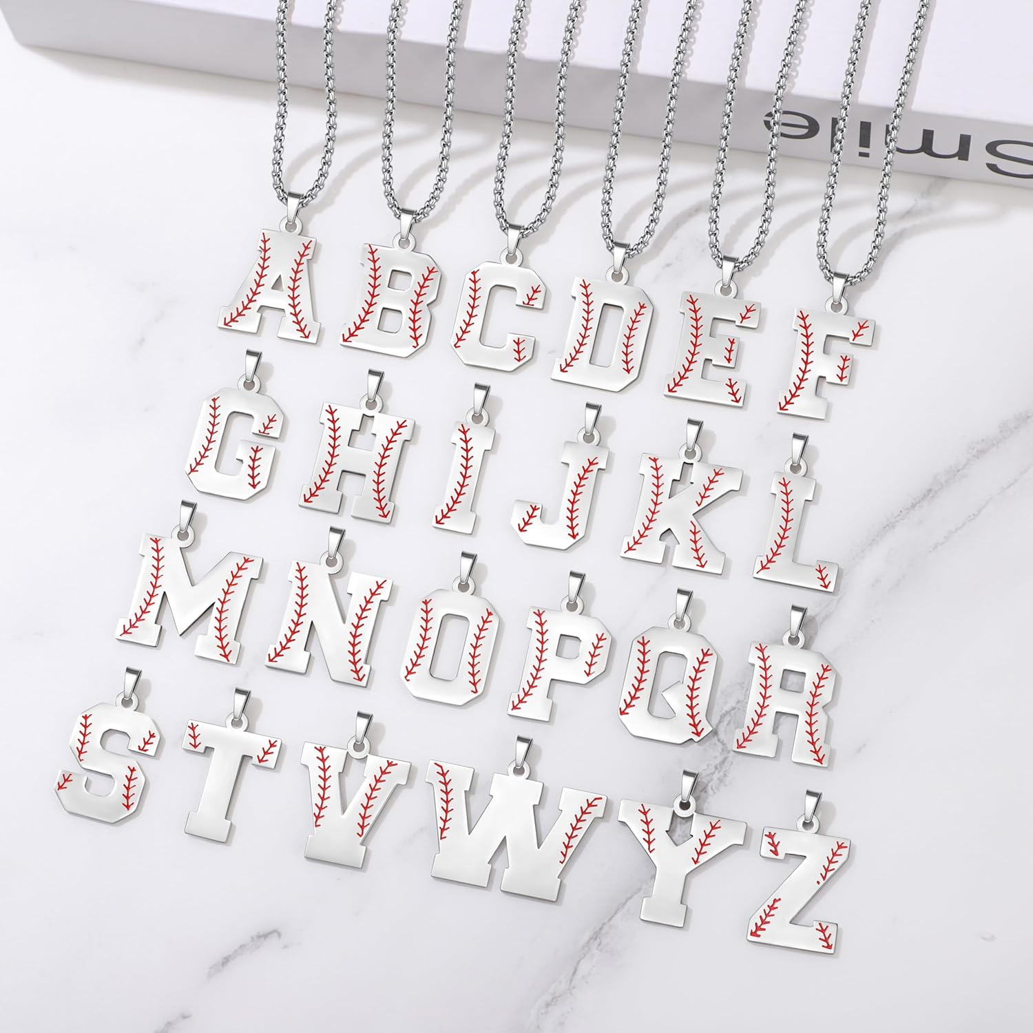 JoycuFF Baseball Gifts for Teenage Initial A-Z Letter Necklace for Son Grandson Players, Birthday Christmas Gifts for His Men - Image 4