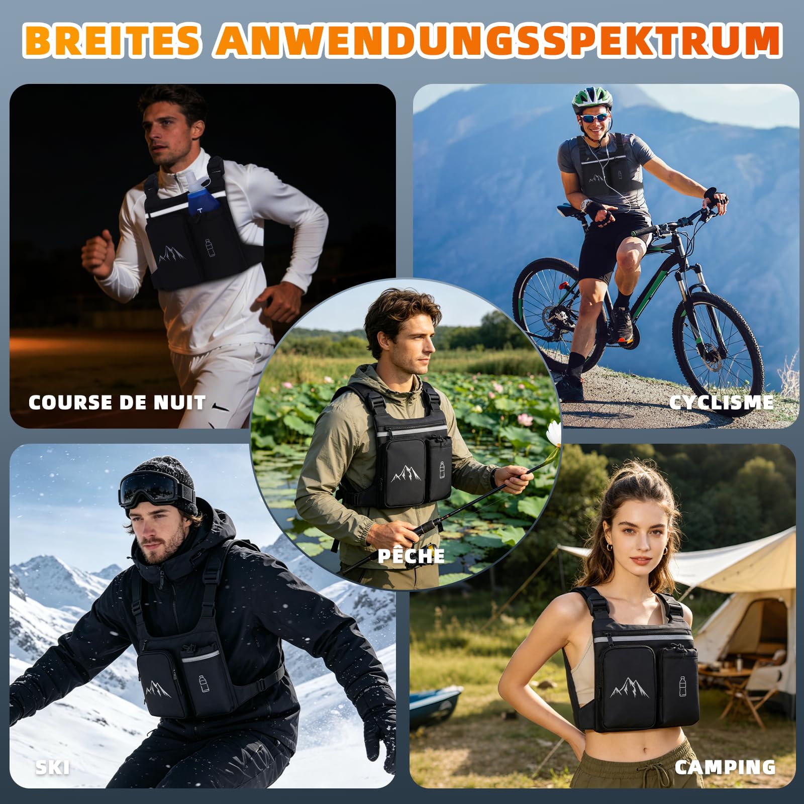 Gilet de Course pour Femmes et Hommes, Gilet D'hydratation Léger, Sangles élastiques Croisées Réglables, Poche Avant pour Téléphone avec Poche à Eau en TPU de 500 ML, pour Le Marathon et la Course de