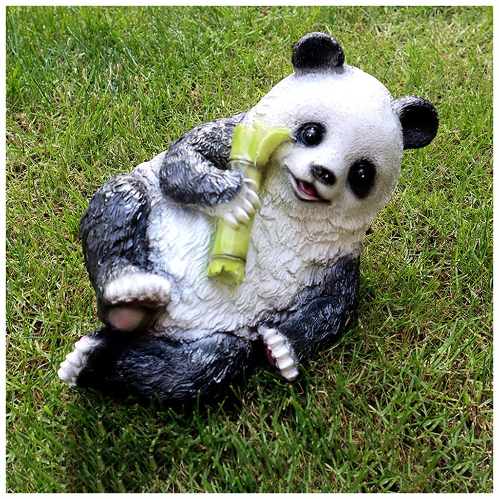 PAGOIAAR Garden Statue Animal Sculpture Outdoor Decor Gift Outdoor Statues Outdoor Simulation Panda Sculpture, Small Resin Decoration for Courtyard, Garden Lawn Animal Statues(22 * 15 * 16cm)
