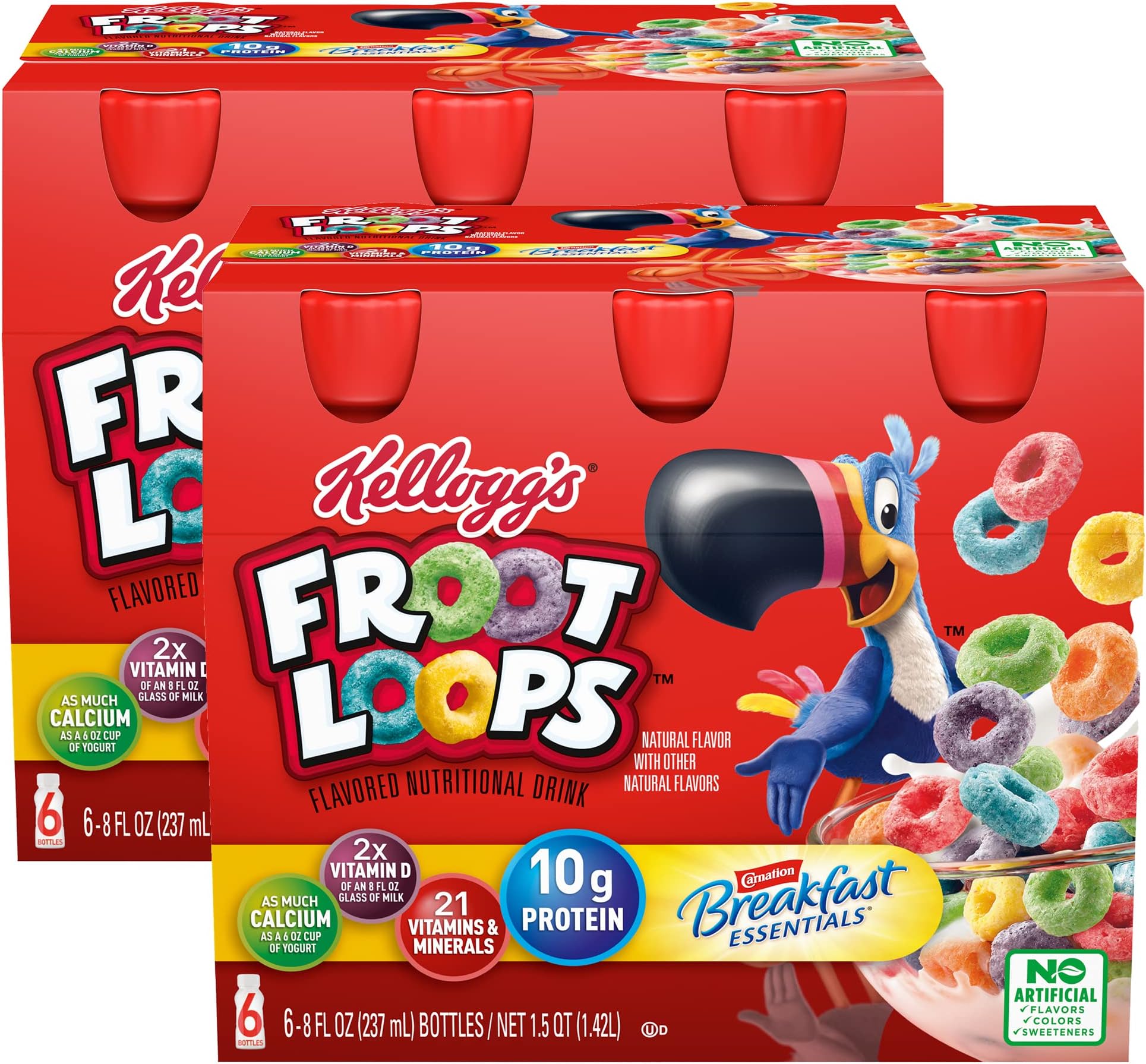 Carnation Breakfast Essentials Kellogg’s Nutritional Drink (Froot Loops, 8 Fl Oz, Pack of 2)