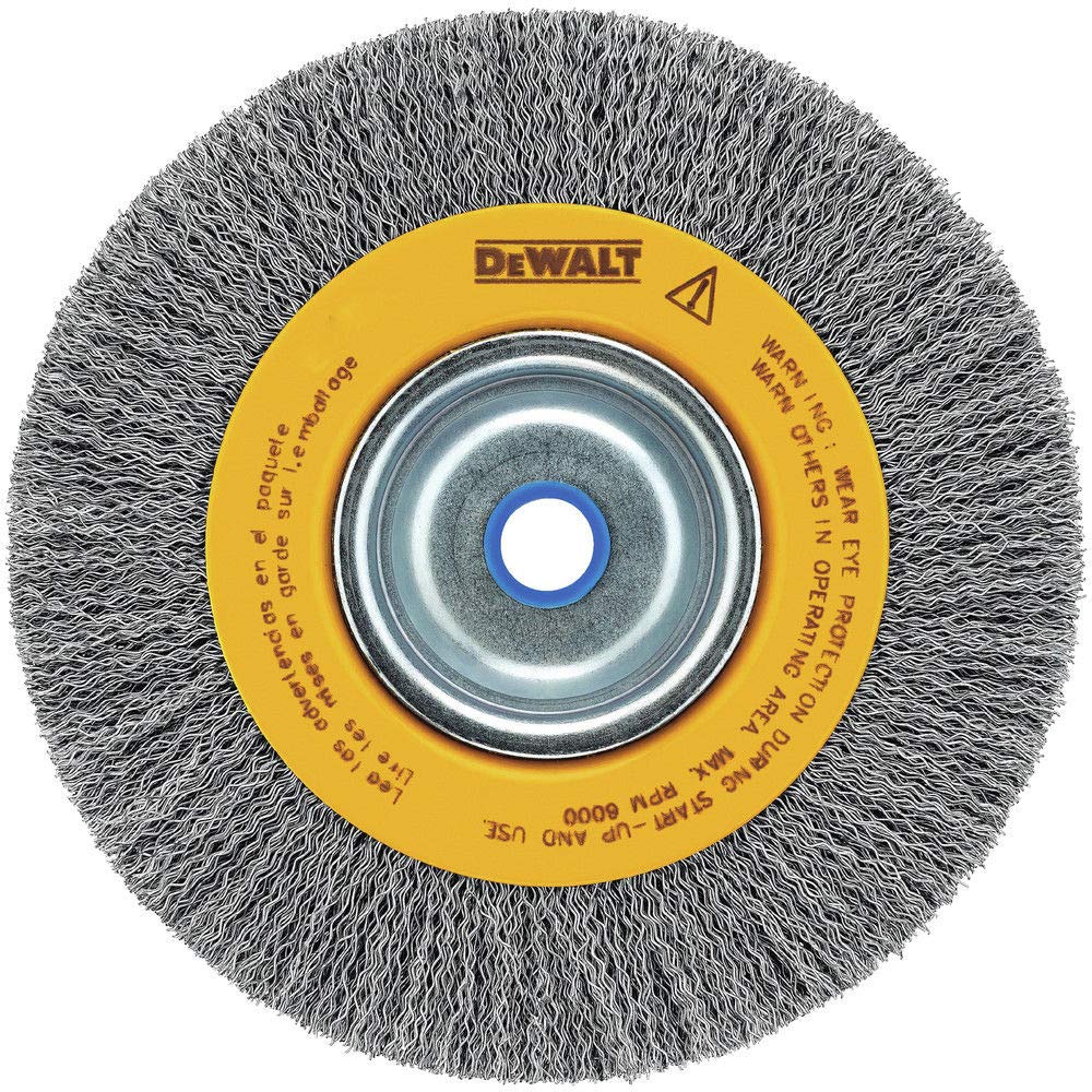DEWALT Wire Wheel For Bench Grinder, Crimped Wire, 8-Inch (DW4906)