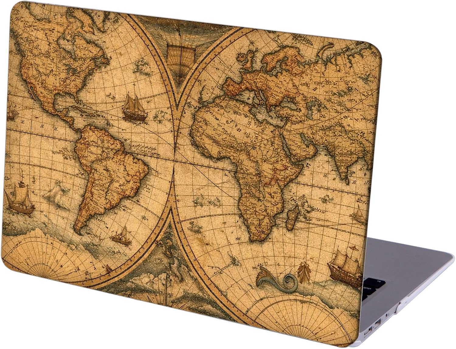 Compatible with MacBook Neo 13-inch, Hard Shell Case with Keyboard Cover and Screen Protector (A3404 A18 Pro chip, 2026 Release) - Vintage Map MC23177