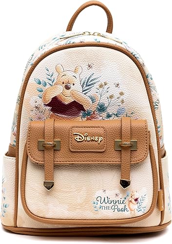 Wondapop Winnie the Pooh - Mini mochila de cuero vegano de 11 pulgadas, Marrón