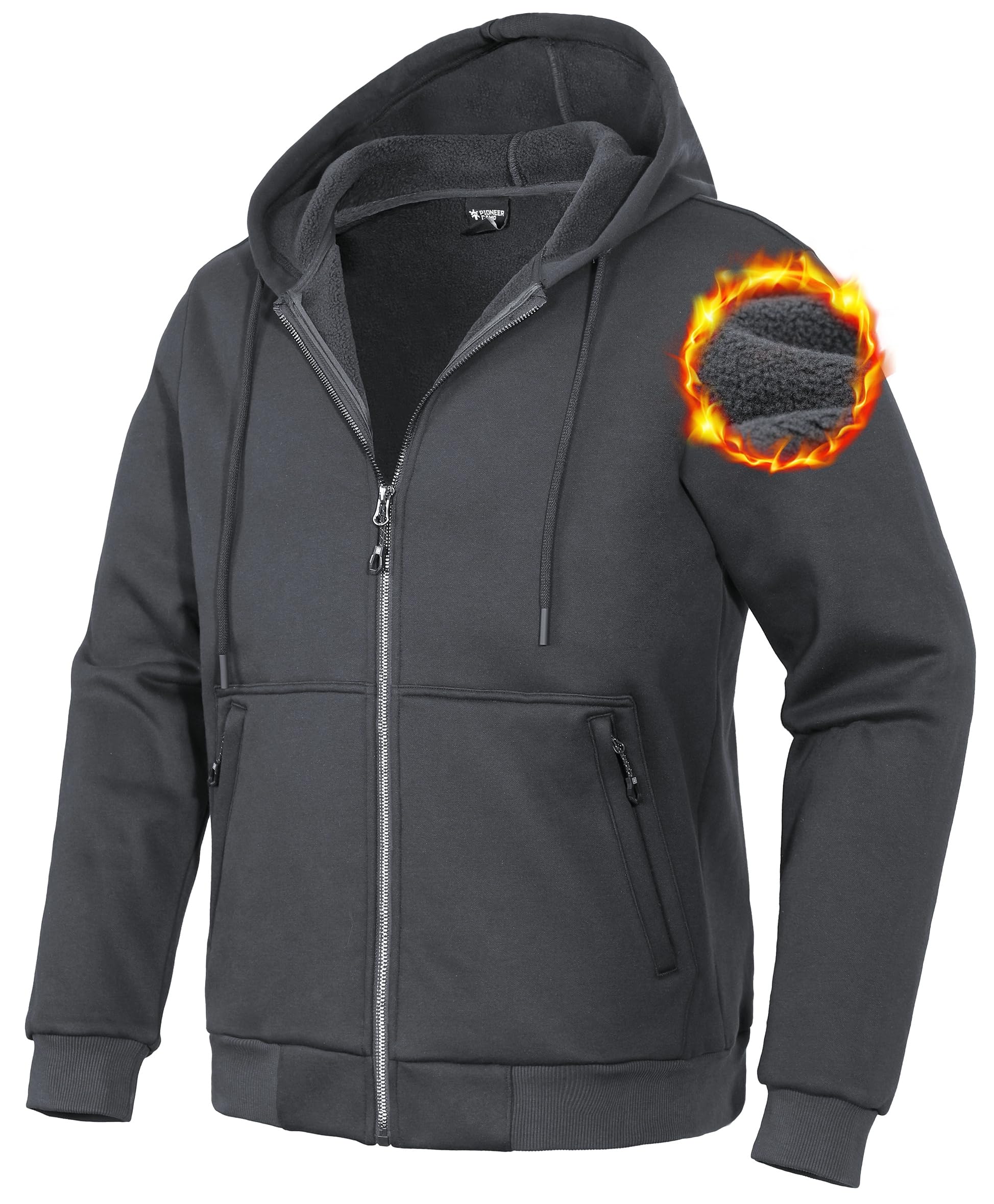 Pioneer Camp Zip Up Hoodie Men Fleece Lined