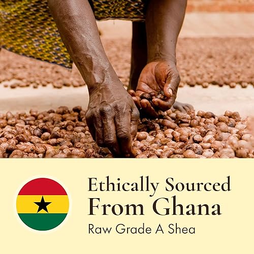 Miniatura 8 de HalalEveryDay Manteca de karité africana amarilla sin refinar sin refinar de Ghana, calidad y consistencia increíbles, viene en un frasco de 16