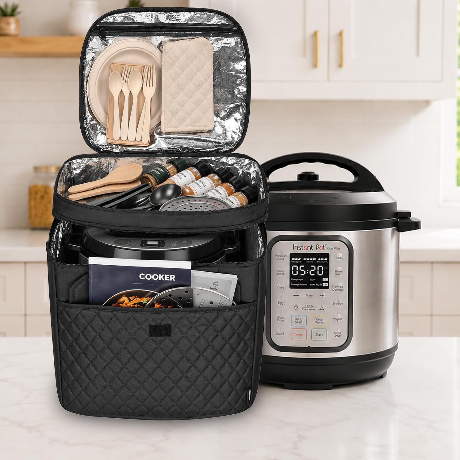 CROTIRAD Insulated Pressure Cooker Carrying Bag for 6-8 QT Instant Pot