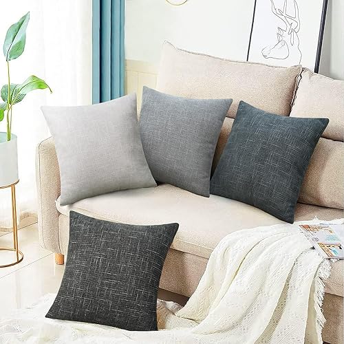 Miniatura 5 de Merrycolor Juego de 4 fundas de almohada decorativas de felpilla suave de 18 x 18 pulgadas, para sofá, cama, fundas de almohada cuadradas modernas