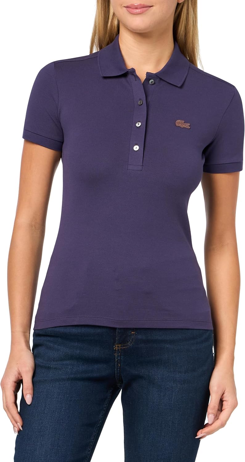 Lacoste Womens L.12.d Slim Fit Stretch Mini Piqué Polo Shirt