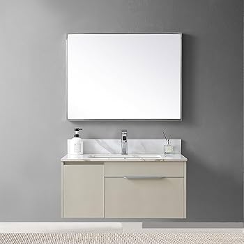 31 Inch Bathroom Vanity Top, Carrara Gold Sintered Stone
