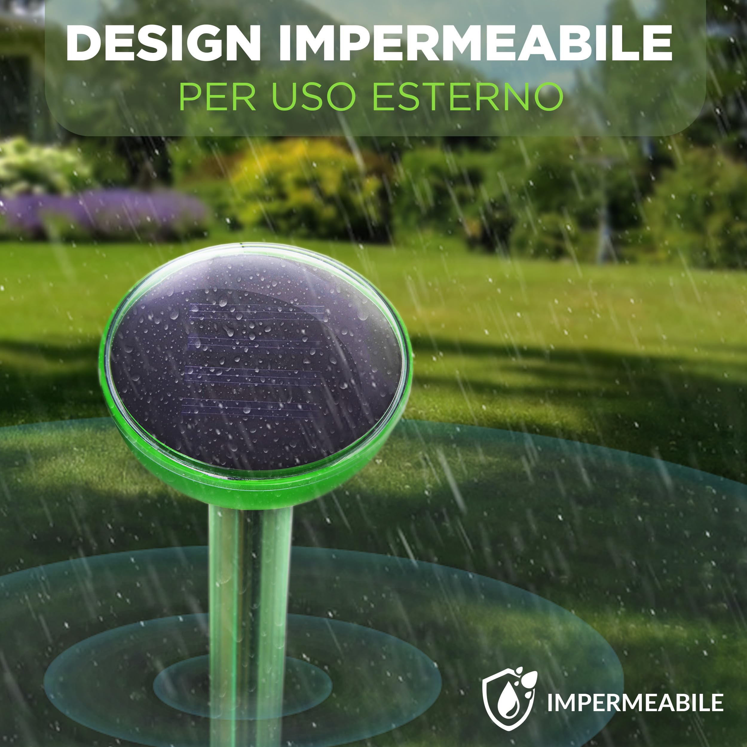 ISOTRONIC Repellente solare per talpe, arvicole e serpenti – Repellente per talpe con picchetto da giardino – Repellente per talpe con raggio d'azione effettivo di 700 m² (6 pezzi)