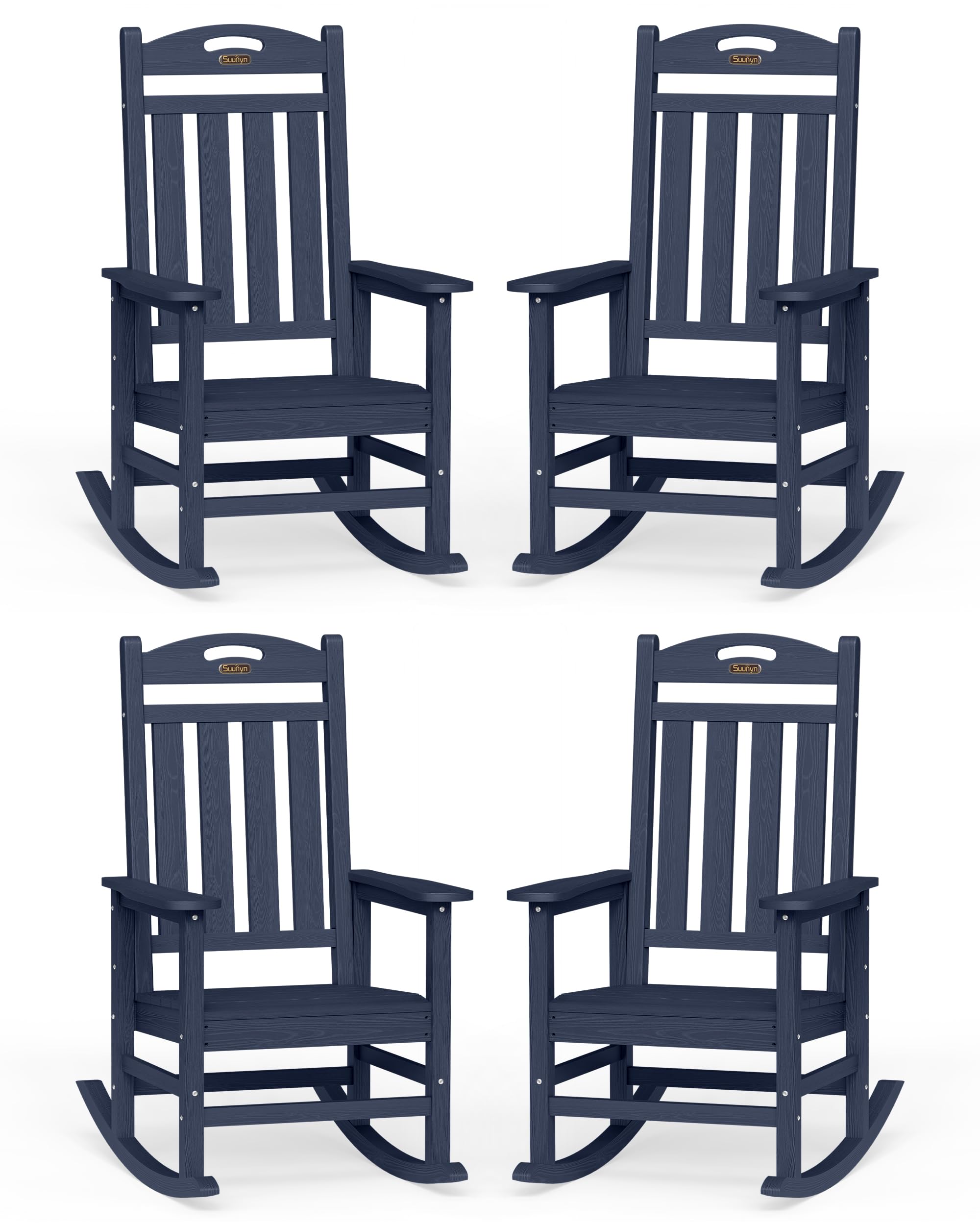 Outdoor Rocking Chairs Set of 4,Oversized Rocking Chair,All Weather