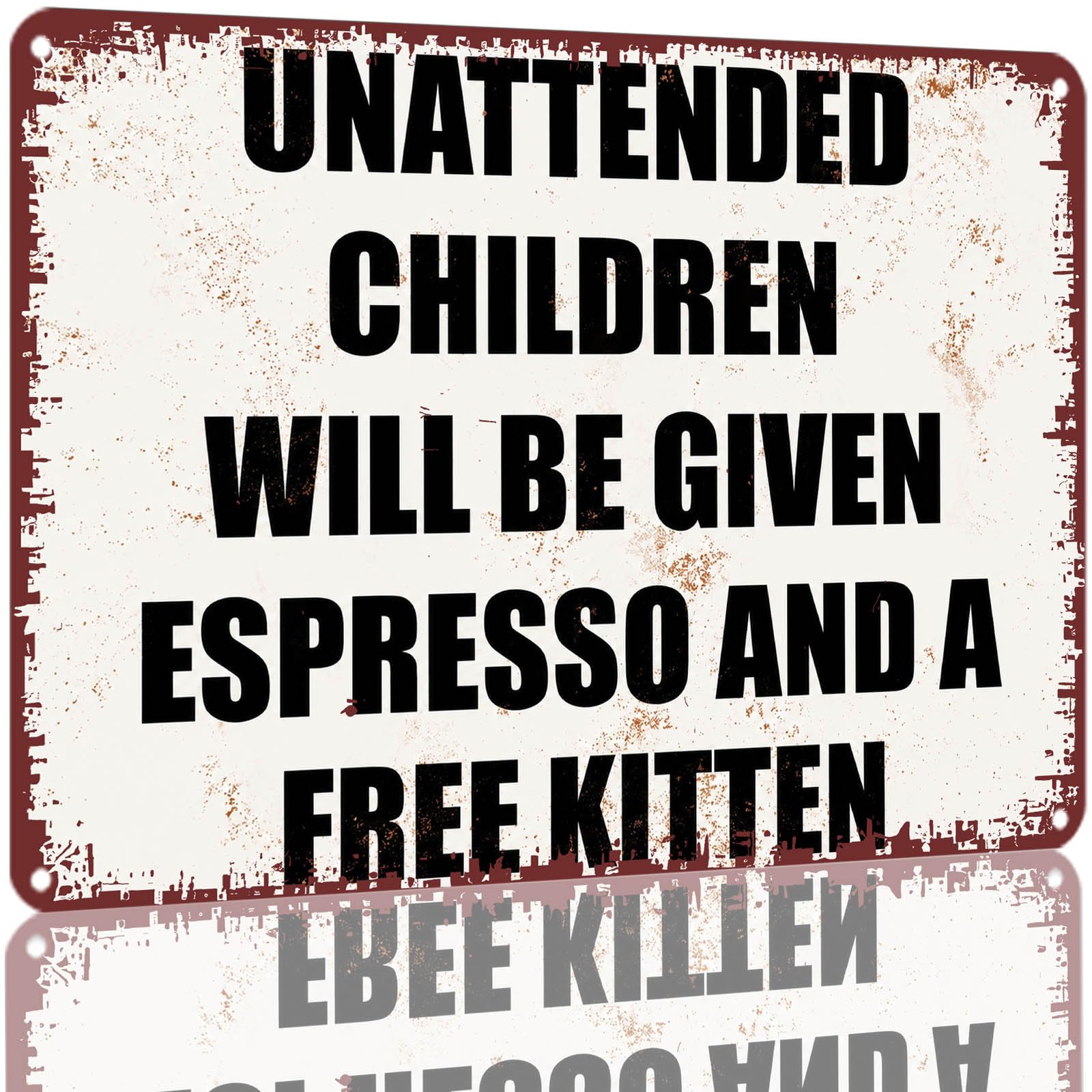 Kwqdozf As Pic Unattended Children Funny Vintage Tin Sign 8X12 Inch Aluminum Metal Wall De