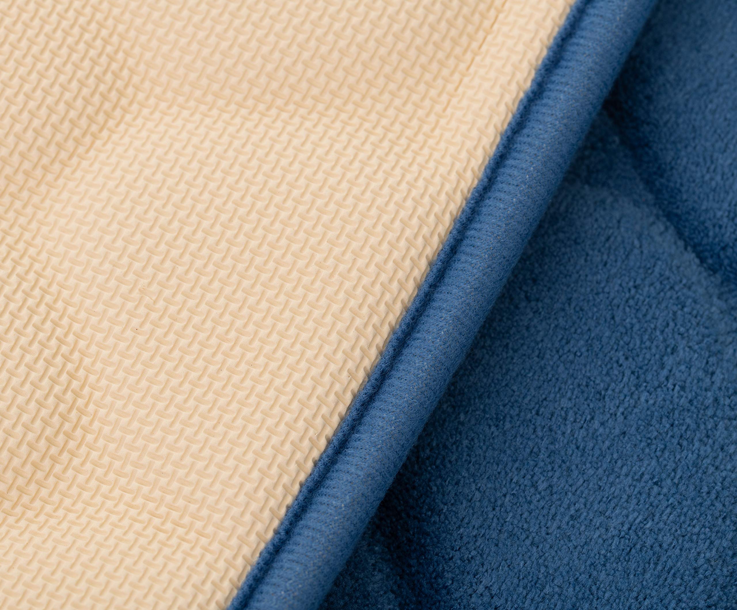 Amago Alfombra de Baño, Microfibra 100% Poliéster, Motivo de Piedra, 50 x 80 cm - Azul