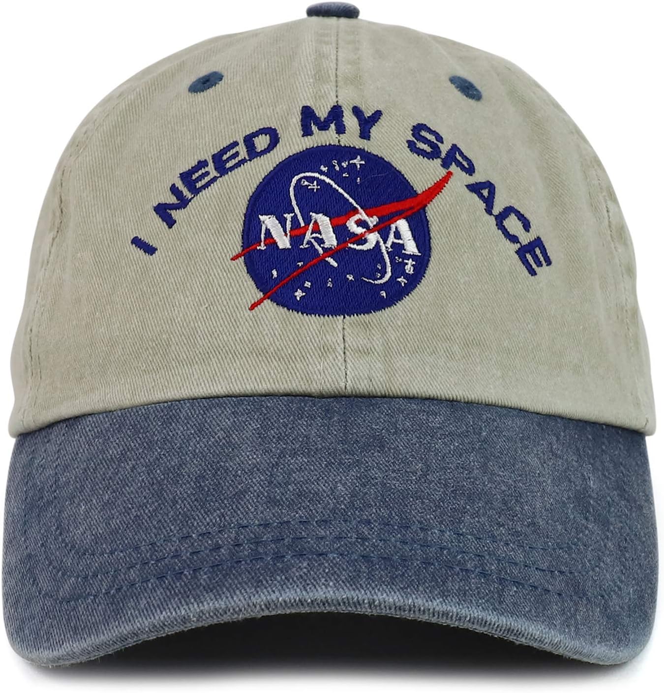 NASA I Need My Space Embroidered Two Tone Pigment Dyed Cotton Cap