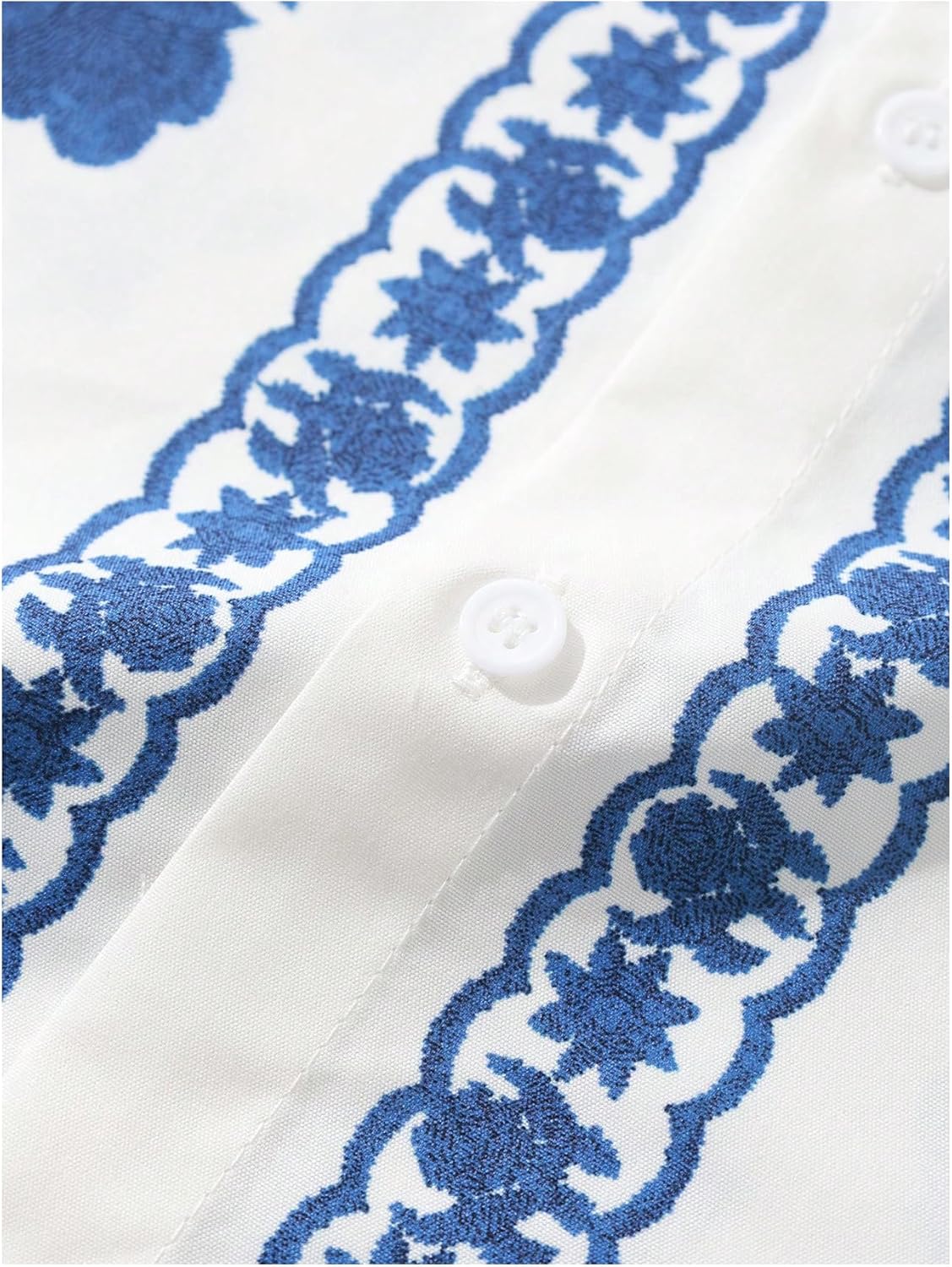 Men's Floral Button Down Shirt Short Sleeve Boho Vacation Beach Shirts - Image 6