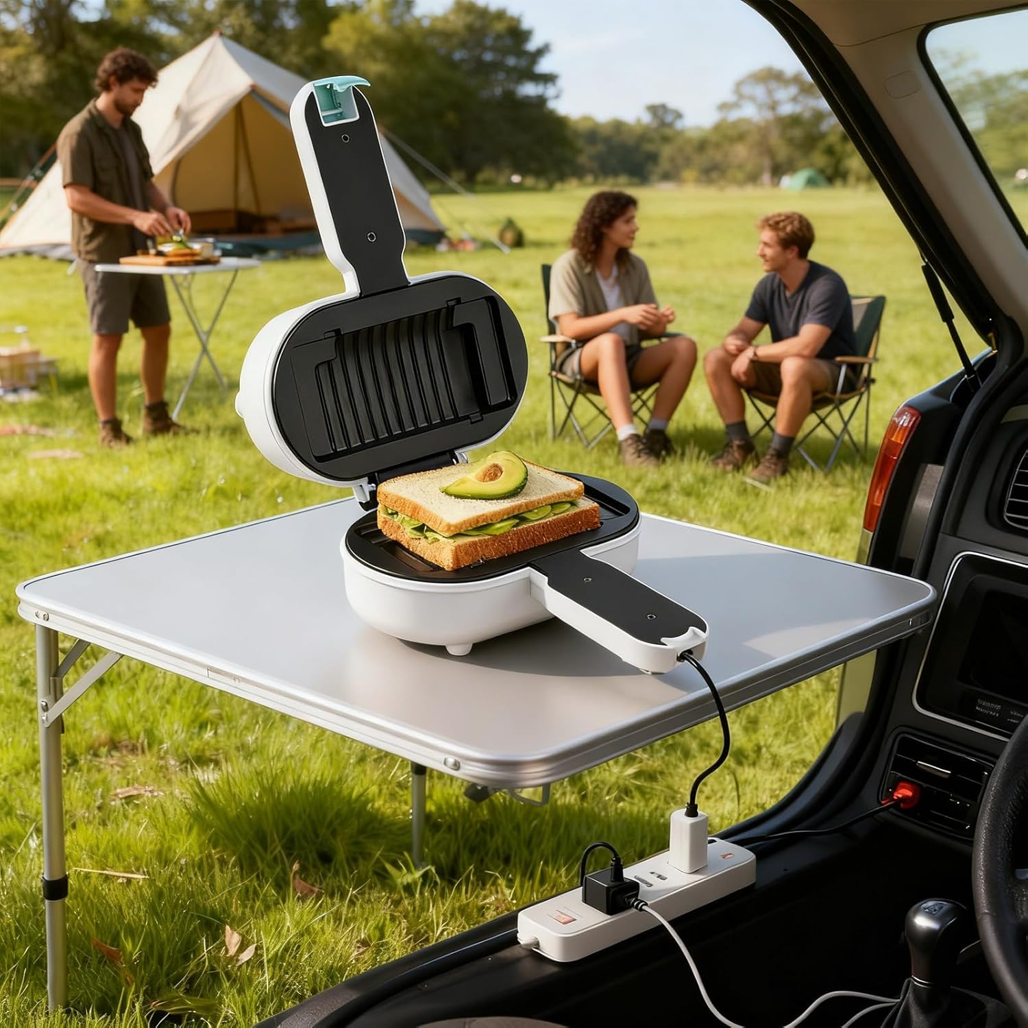 Sandwich Toaster - Half Portion Electric Sandwich Pan, Kitchen Breakfast Maker with Feature, Quick Meal Appliance for Details, Home Kitchen Category Tool, Daily Cooking Usage for Breakfast