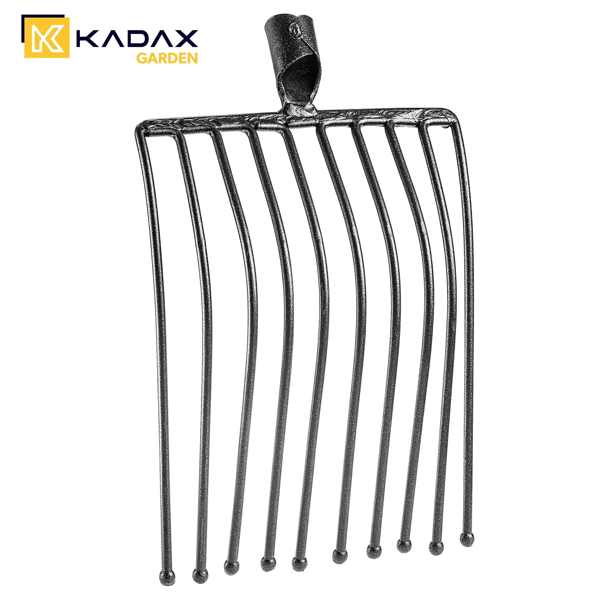 KADAX Forchetta per patate senza gambo, forchetta per barbabietole in acciaio robusto, forchetta da pietra, forca per patate, forca per pietra, forchetta per vanga, forchetta da fieno, forchetta per