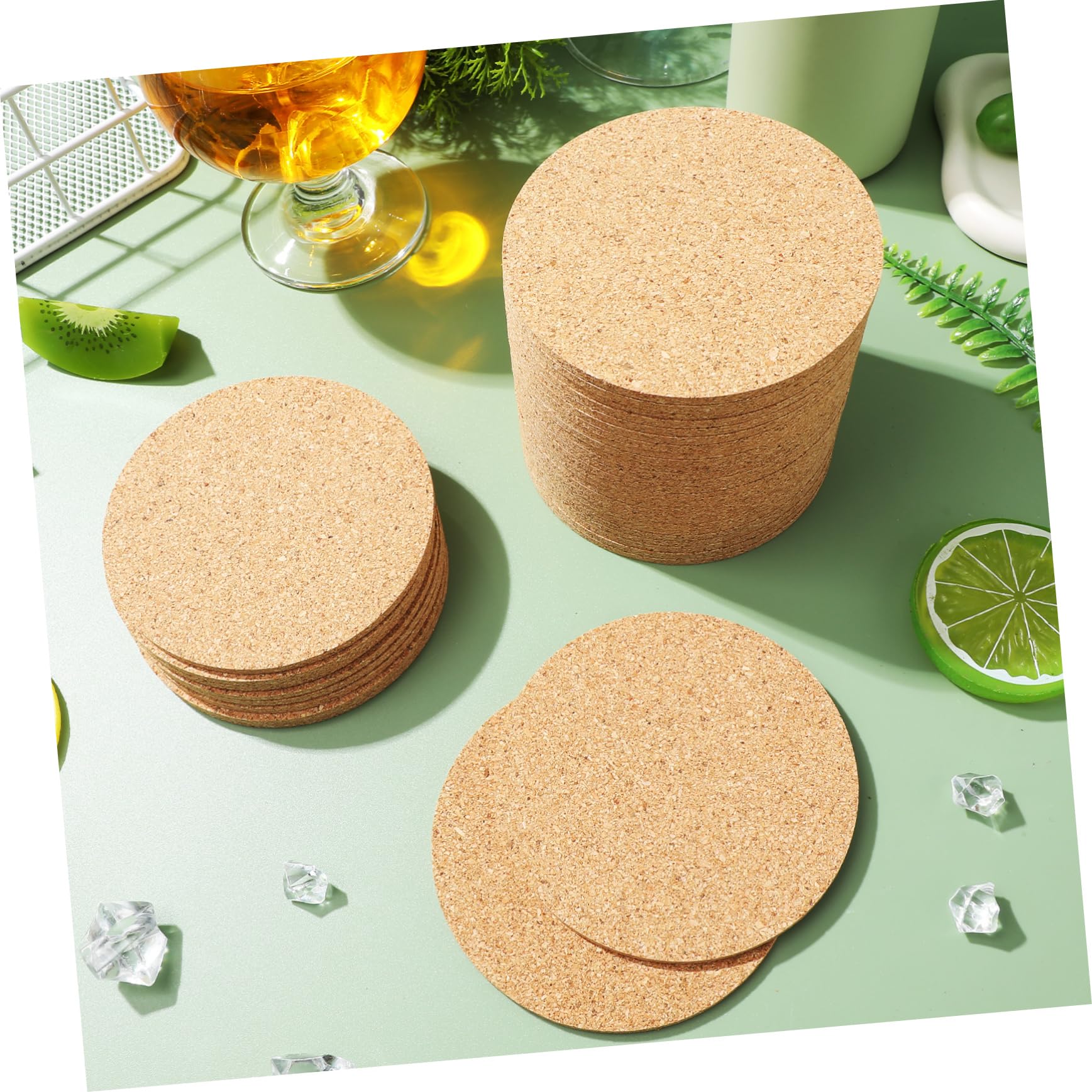 Runde Korkuntersetzer 100 Stück Khaki für Tisch und Zuhause