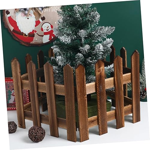 Miniatura 4 de MERRYHAPY Valla de jardín de piquete de madera con bordes carbonizados para decoración de jardín y balcón, borde portátil alto para una fácil