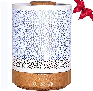 BlueHills 2500 ML Humidifier with Essential Oil Diffuser Combo Aroma Home Décor Design for Large Bed Bath Kids Baby Living Rooms Big Capacity LED Lights Scent Ultrasonic Cool Mist Wood Grain F006