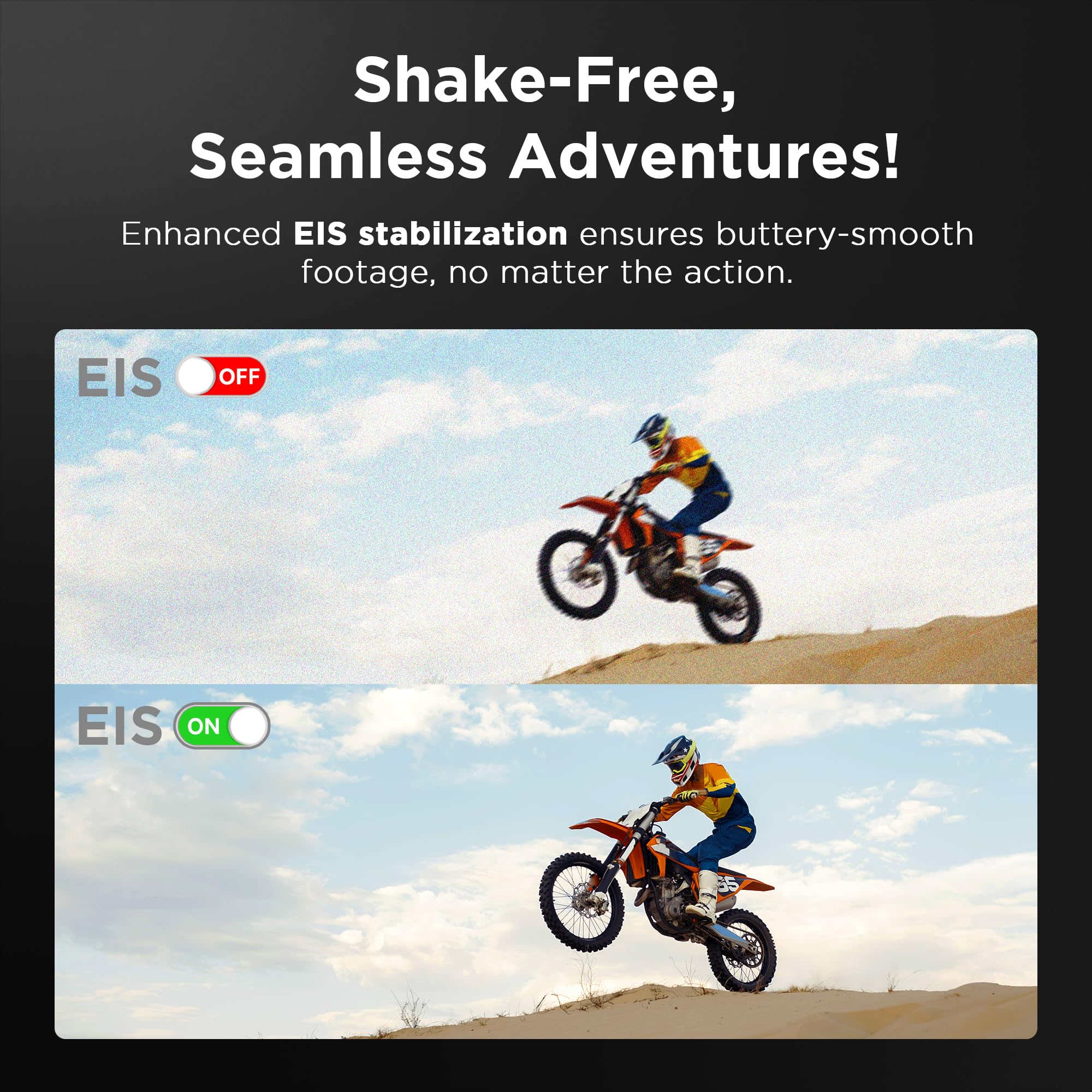 IZI One Lite 5K Action Camera - 4K 60FPS 50MP Ultra HD Action Cam, Dual Screen, EIS Stabilization, 170° Wide Angle, 30M Waterproof, 2-Battery - 180 mins Action, 256GB SD Card Support Action Camera. - Image 7 thumbnail