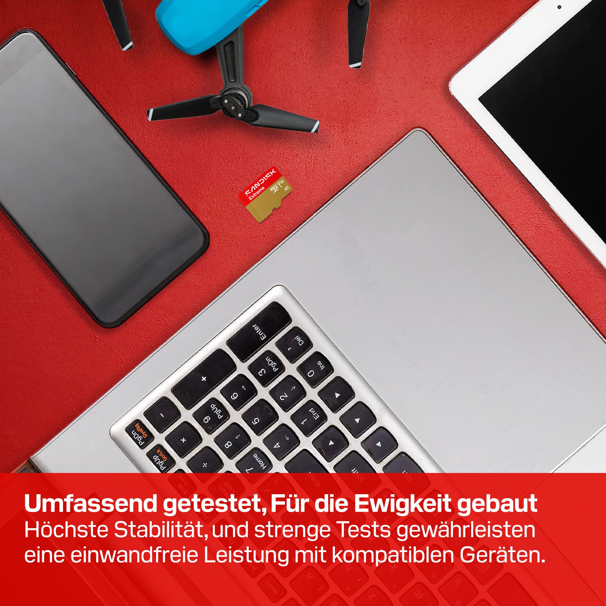 SanDisk Extreme microSDXC UHS-I Speicherkarte 2TB + SD Adapter, (Für Smartphones, Actionkameras oder Drohnen, Übertragung bis zu 240 MB/s, 4K UHD) RescuePRO Deluxe, UHS-I, U3, V30