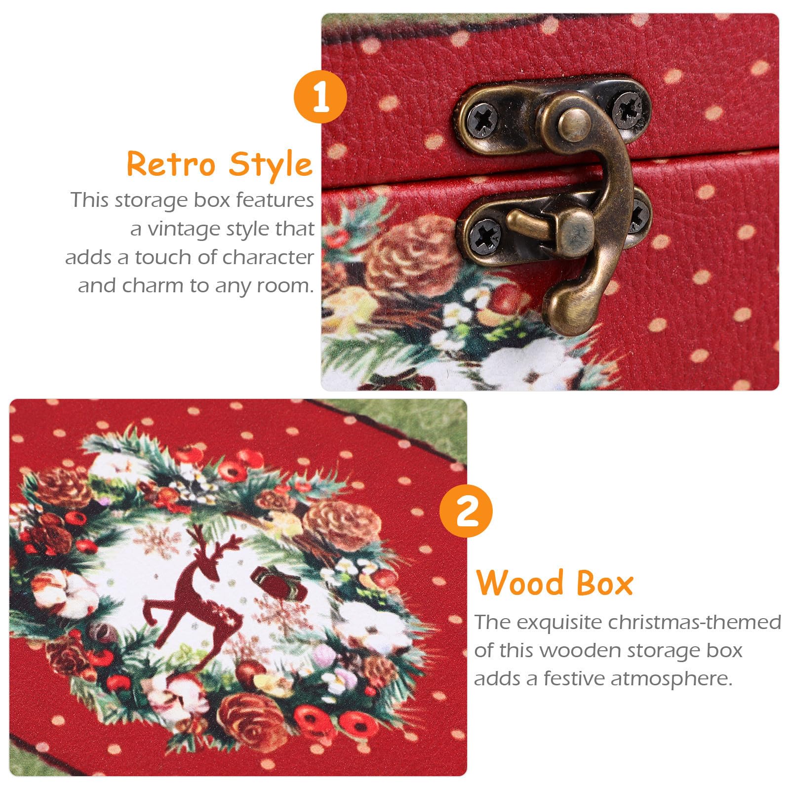 TOYANDONA 3 Stück Weihnachtliche Holzbox im Vintage Look für Schmuck und