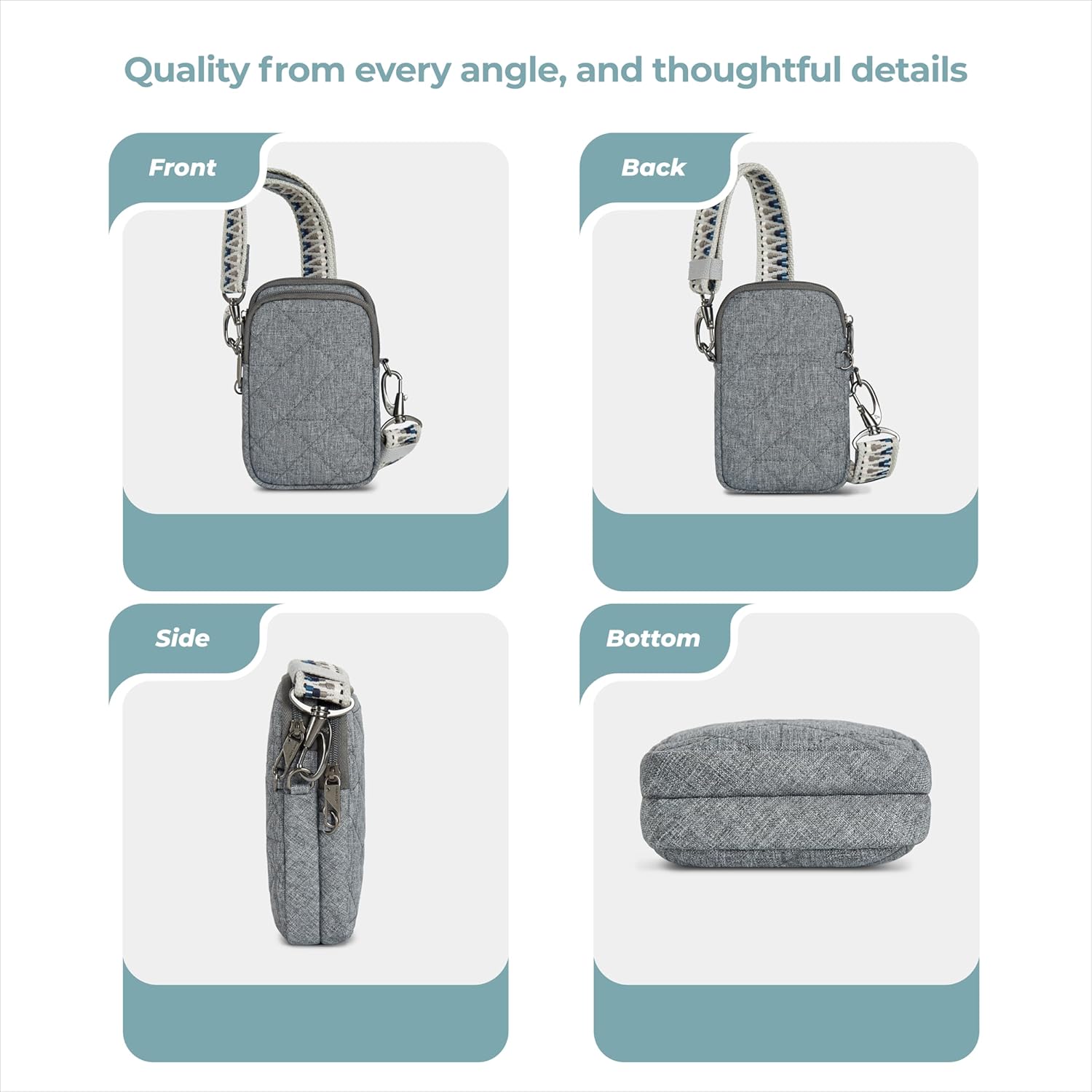 Travelon Anti-Theft Boho 2 Compartment Phone Crossbody - Image 5