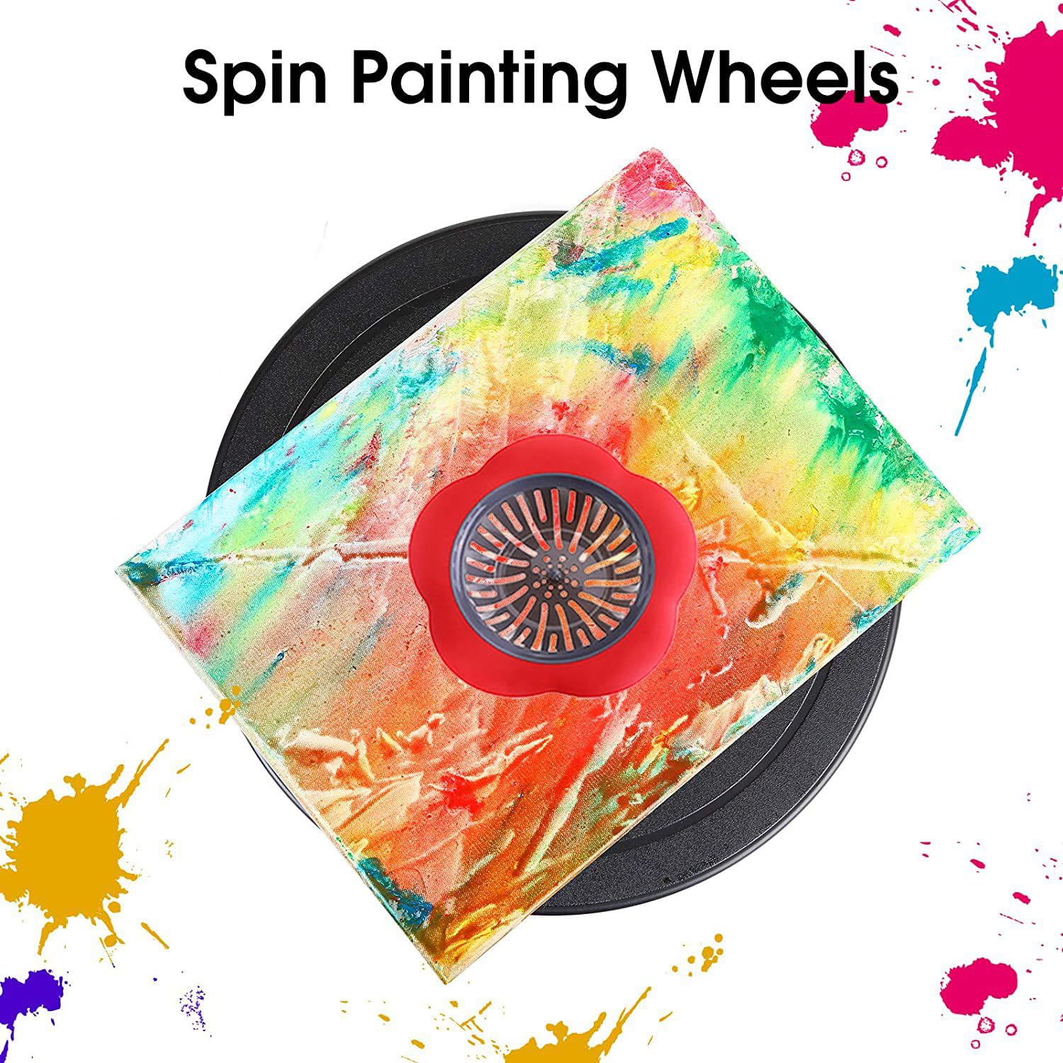 11”Rotate Turntable Sculpting Wheel Painter's Rotate Turntable Kits Acrylic Pouring Strainers Painting Cone Stand Disposable Aprons for DIY Pouring Acrylic Paint Creating Unique Patterns Art Supplies