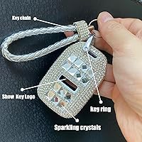 Vista 4 de Funda Protectora de Llavero de Diamante de Cristal de Rinita de Lujo Compatible con GMC Acadia Terrain Yukon Chevrolet Suburban Tahoe