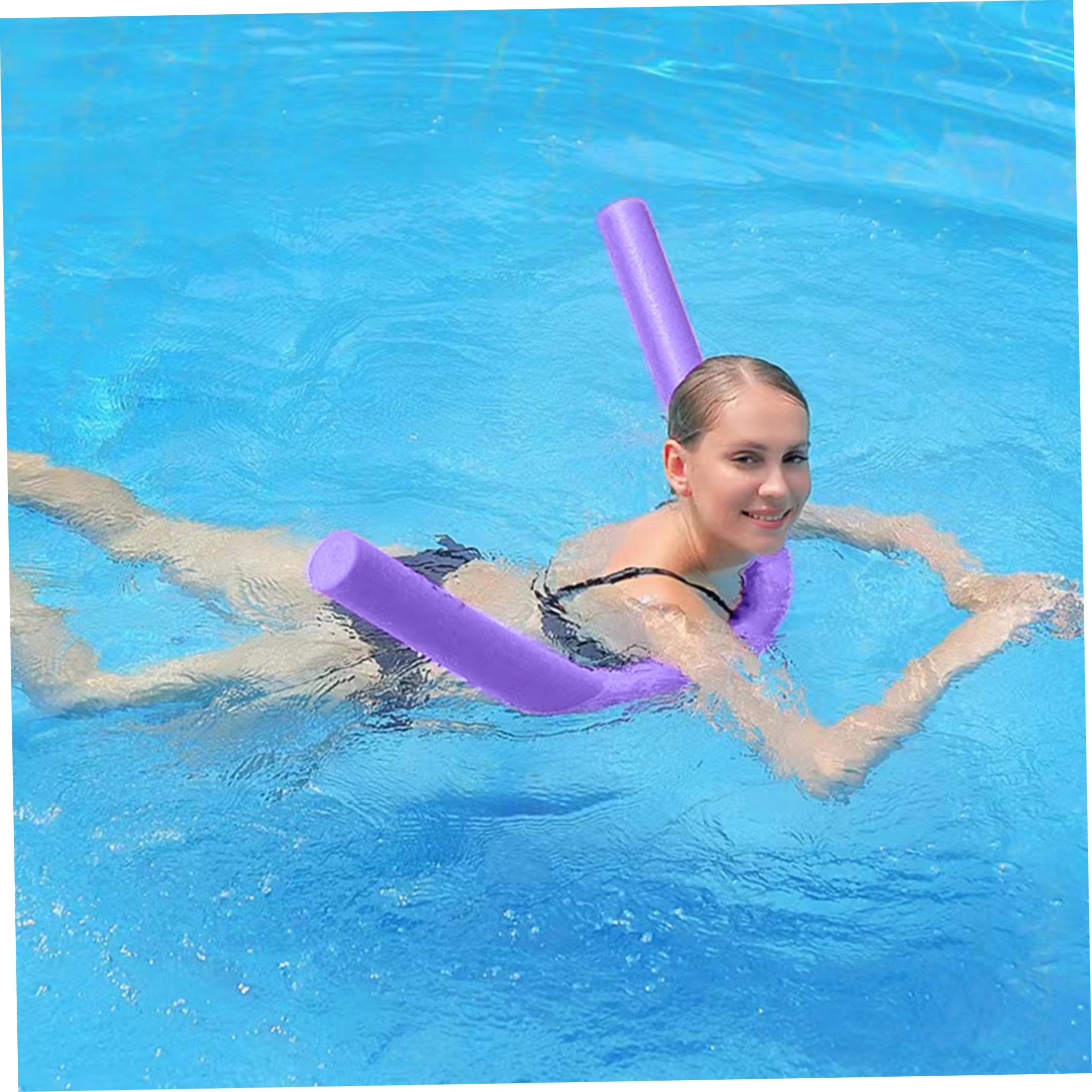 Frites de Piscine en Mousse Jumbo Lot de 3 Violettes 150 cm (59 Pouces) Creuses pour Enfants Jeux Gymnastique et Jeux Les Yeux bandés.