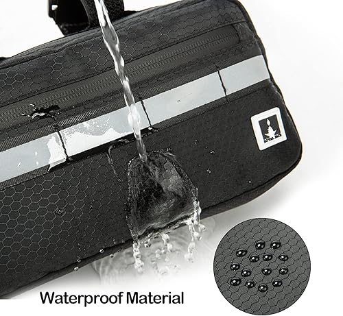 Miniatura 3 de ROYALFAIR Bolsa impermeable para manillar para bicicletas de niños, bolso cruzado convertible (negro)