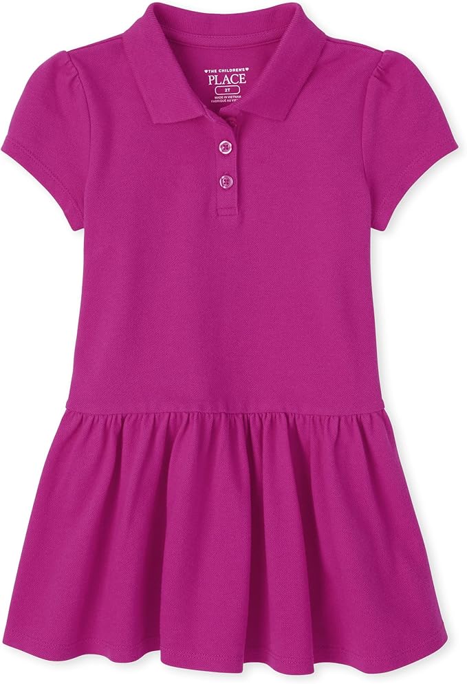 The Children's Place Baby Girls' Toddler Uniform Pique Polo Dress