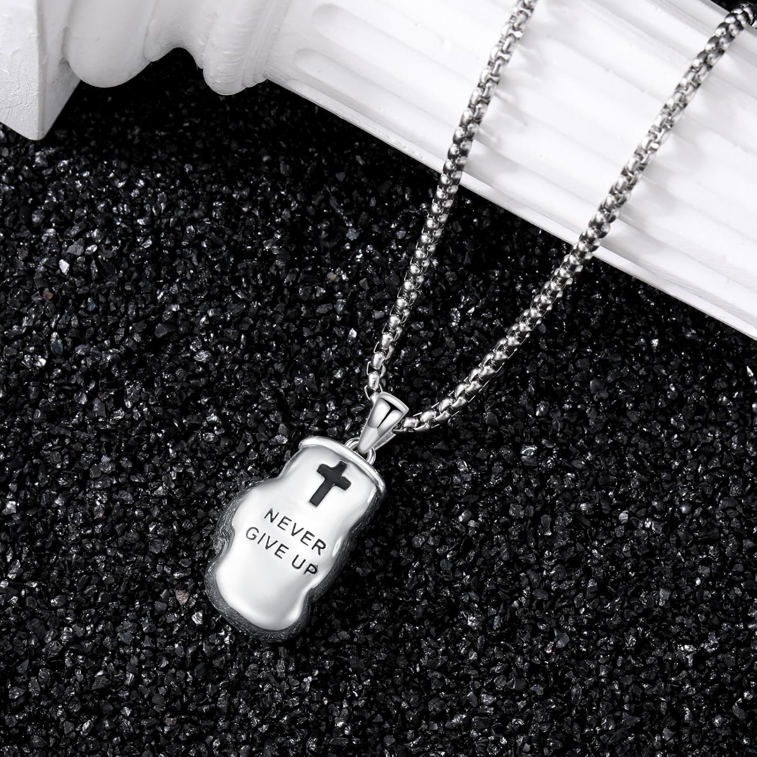 Boxing Necklace 925 Sterling Silver Boxing Gloves Pendant Gym Necklace Jewelry Gifts for Men - Image 5