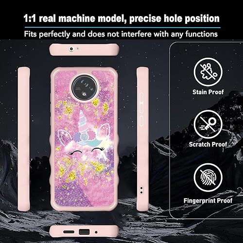 Miniatura 82 de Cricket Debut S2 - Funda compatible con AT&T Calypso 4 U380AC U380AA con protector de pantalla de vidrio templado, soporte de anillo, purpurina