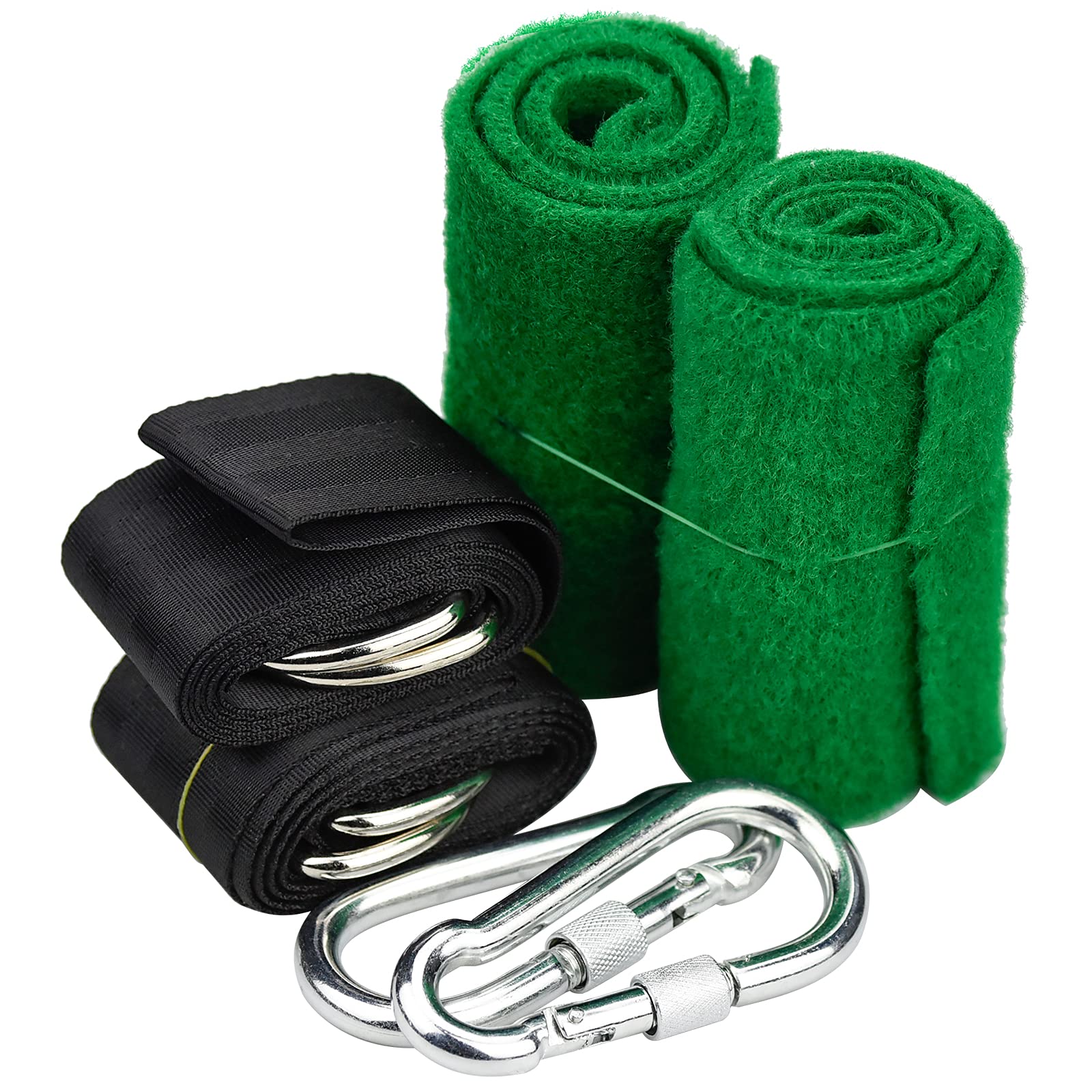 Kit di fissaggio per altalena, 2 cinghie per amaca da 150 cm, con 2 protezioni per albero, 2 moschettoni di alta qualità e 1 custodia, può contenere